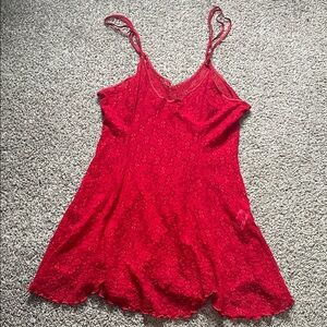 Elegant Red Lace Chemise